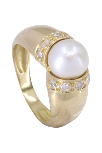 Bague 51 BAGUE PERLE ET DIAMANTS 58 Facettes 079031