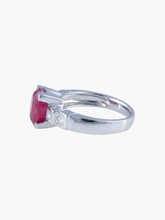 Bague 52 Bague Rubis et Diamants princesse 58 Facettes