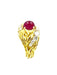 Ring 53 GILBERT ALBERT. Yellow gold, ruby ​​and diamond ring 58 Facettes