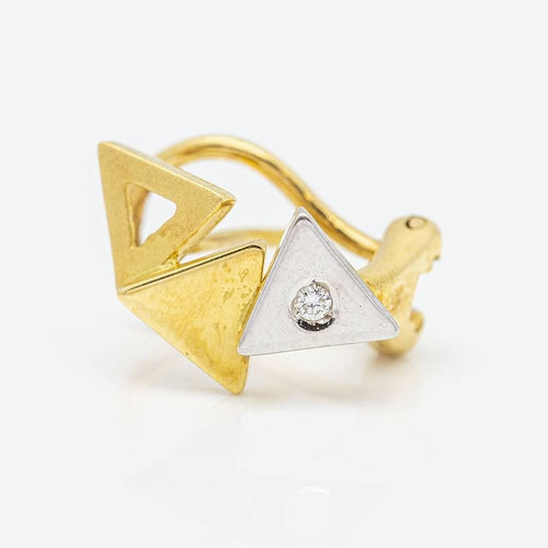 Boucles d'oreilles Boucles d'oreilles Triangle, Or jaune et blanc Diamants 58 Facettes D359695LF