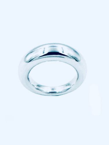 CHAUMET. Bague jonc or blanc 18K