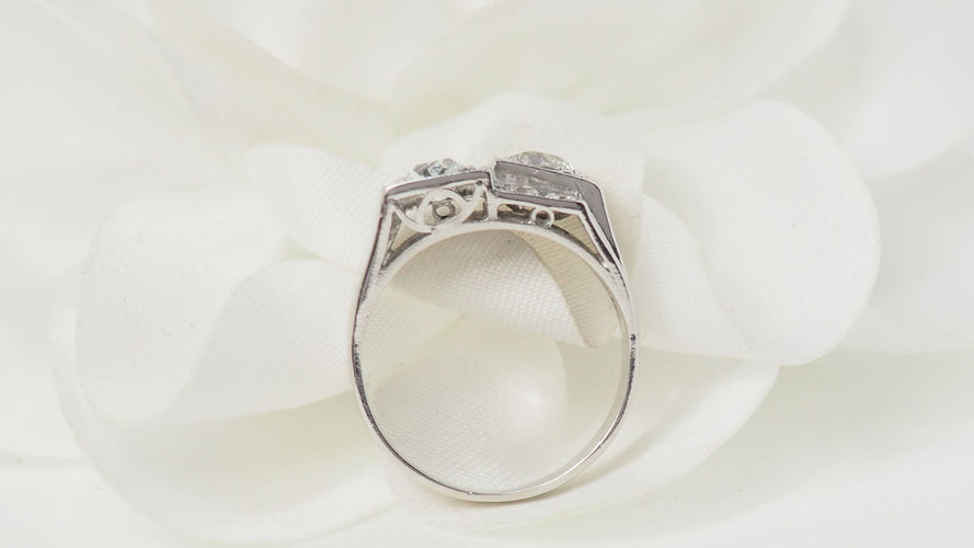 Bague 51.5 Bague Art Déco en platine et diamants 58 Facettes 32258