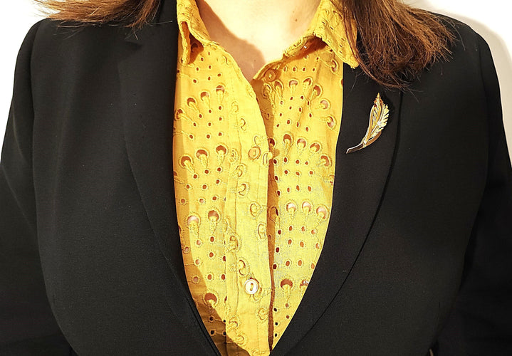 Broche Broche feuille en or jaune 58 Facettes RA-615/3