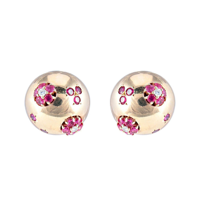 Boucles d'oreilles Boucles d'oreilles Rétro Rubis Diamants 58 Facettes 383.35