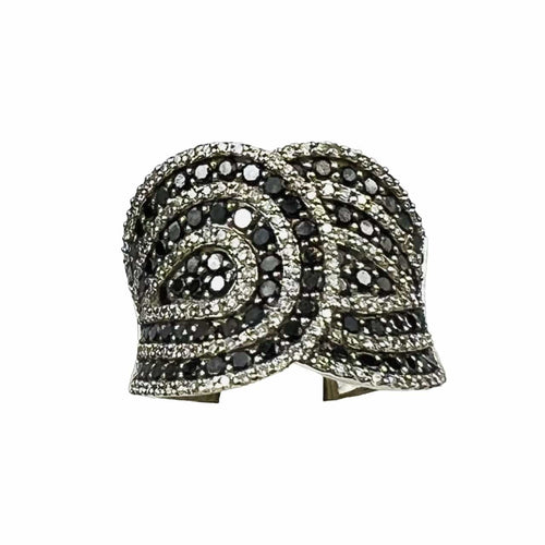 Bague Bague Or Blanc Diamants Noirs et Blancs 58 Facettes 20400000776