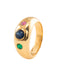 Ring 57 Gold Sapphire Ruby and Emerald Ring 58 Facettes