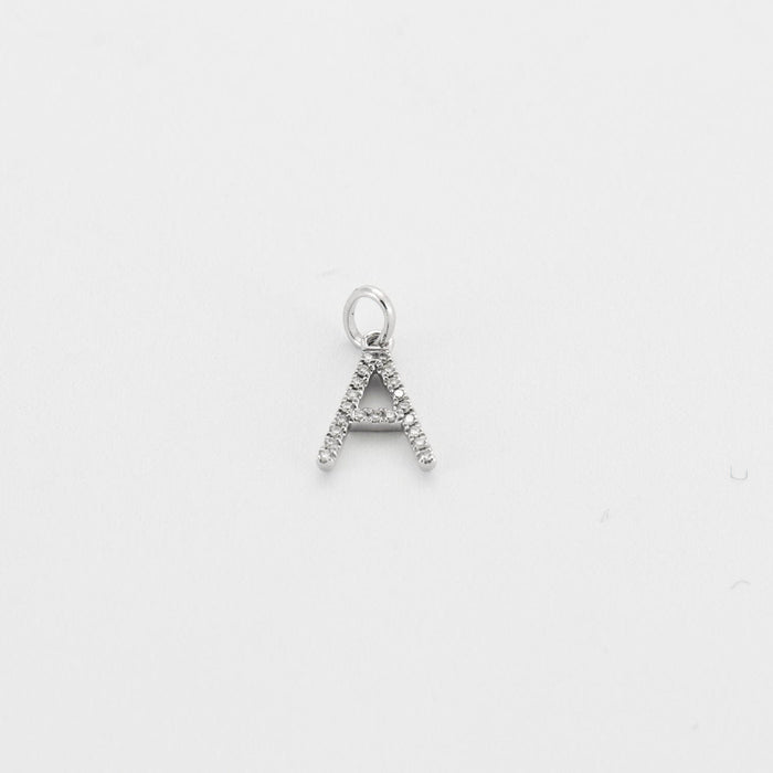 Pendentif Pendentif "A" or blanc 18 carats diamants 58 Facettes