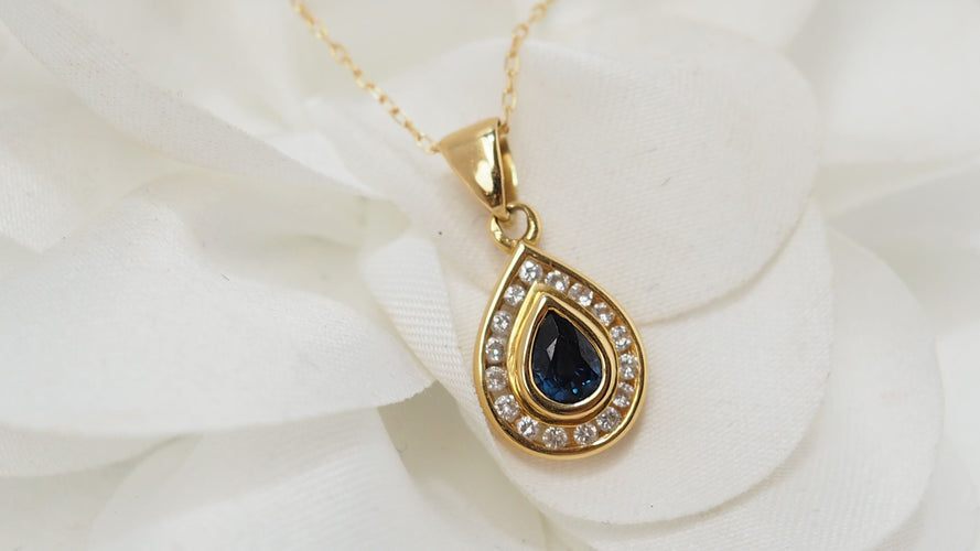 Collier Collier pendentif saphir diamants 58 Facettes 29469