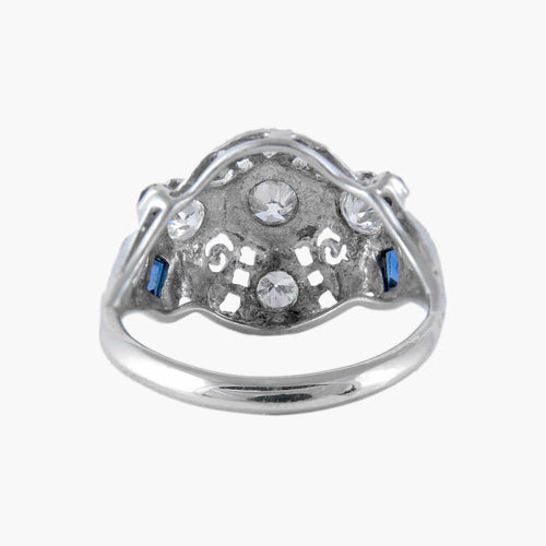 Bague 53 Bague ancienne en or blanc et diamants 58 Facettes P6L11