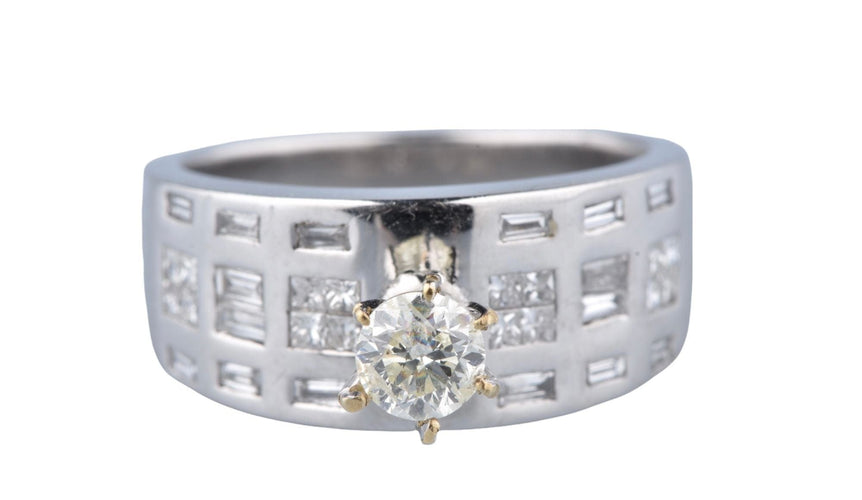 Bague 54 Bague diamants en or blanc 58 Facettes