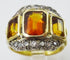 Bague Bague vintage citrines et diamants en or et argent 58 Facettes