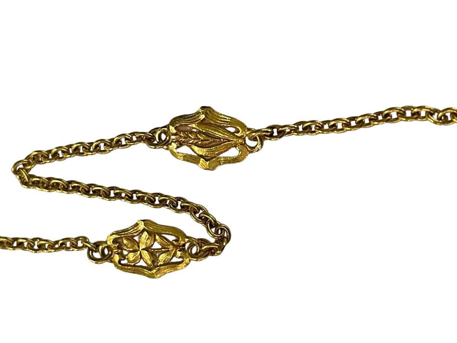 Collier Chaine Art Nouveau émaillée 58 Facettes