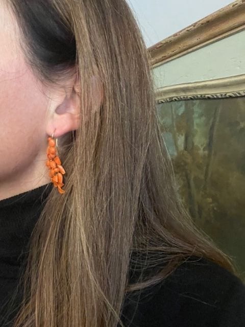 Boucles d'oreilles Boucles d'oreilles Or jaune et Corail 58 Facettes