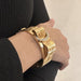 Bracelet Opening bracelet Rose gold and platinum diamonds 58 Facettes