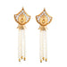 Earrings Citrine diamond and dangling pearl earrings 58 Facettes