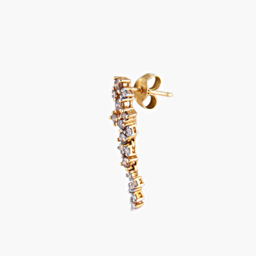 Bracelet Boucles d'oreilles en or jaune, diamants bruns et blancs 58 Facettes P1L15