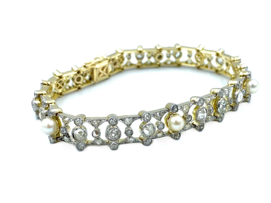 Bracelet Bracelet Or Argent Perles Diamants 58 Facettes