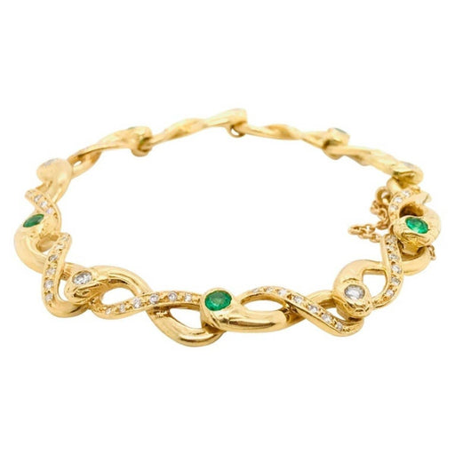 Retro Emerald Diamond Bracelet Bracelet 58 Facettes