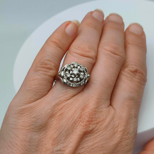 Bague 55.5 Bague vintage or platine diamants 58 Facettes
