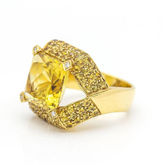 Bague 55.5 Bague Or jaune Saphir Diamants 58 Facettes D359730LF