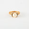 Bague 56.5 Bague en or jaune, diamants & perle 58 Facettes