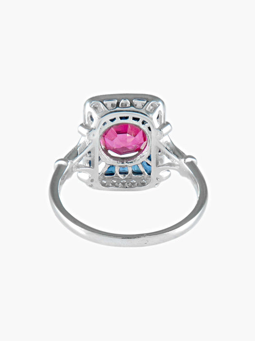 Bague 52 Bague Spinelle Saphirs Diamants 58 Facettes