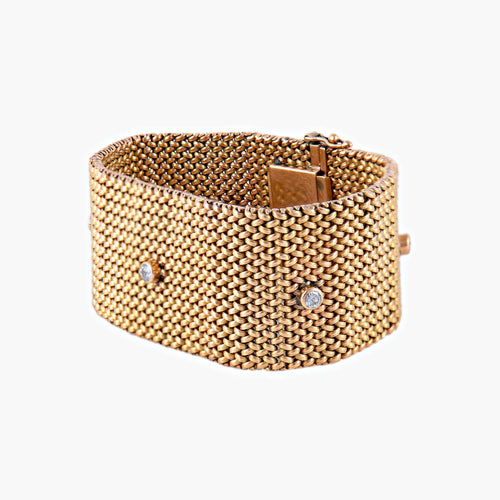 Bracelet Bracelet "manchette" or rose et diamants 58 Facettes