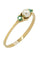 Bague 55 BAGUE PERLE ET ÉMERAUDES 58 Facettes 043651