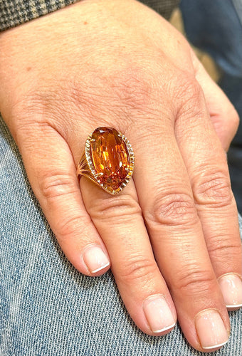 Bague 55 Bague ancienne or et citrine 58 Facettes