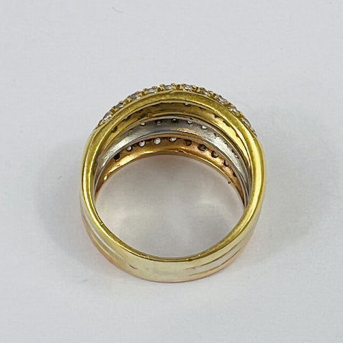 Bague 57 Bague Triple 3 Ors Oxydes 58 Facettes 20400000770