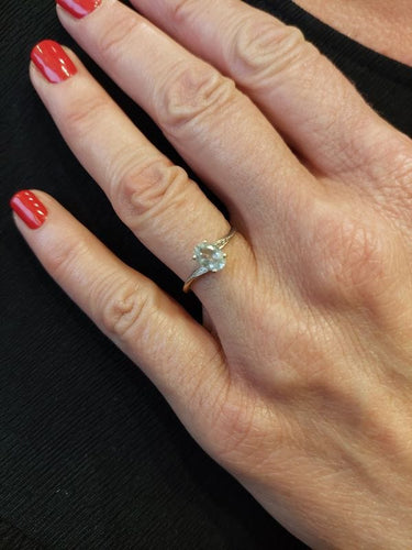 Bague 55 BAGUE MODERNE AIGUE-MARINE 58 Facettes 073271