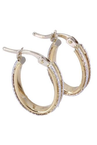 Boucles d'oreilles Créoles modernes 2 Ors 58 Facettes 078164