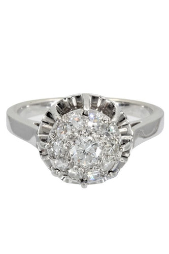 Bague 54 BAGUE STYLE SOLITAIRE DIAMANTS 58 Facettes 046121