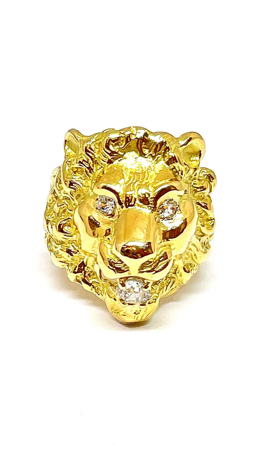 Bague Bague lion en Or jaune et Diamants 58 Facettes
