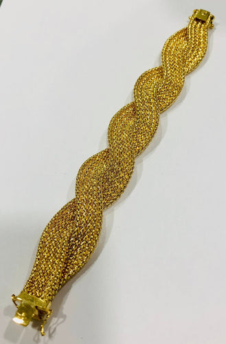 Bracelet Lumineux bracelet tressé en or jaune 58 Facettes