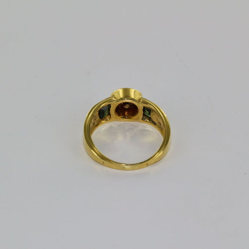 Bague 59 Solitaire diamant cognac et saphirs 58 Facettes