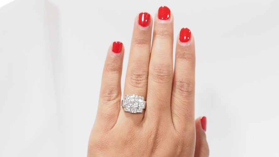 Bague 56 Bague ancienne en Platine et Diamants 58 Facettes 32222