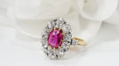 Ring 52.5 Natural ruby ​​and diamond Pompadour ring 58 Facettes 31889