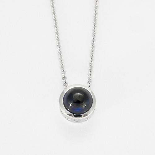 Collier Collier or blanc, saphir cabochon 58 Facettes HS13569