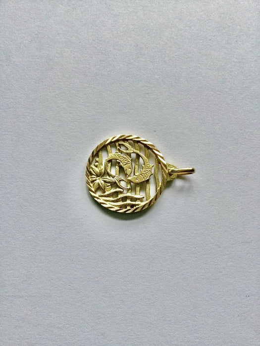 Pendentif Médaille Poisson Art Nouveau 58 Facettes
