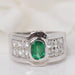 Ring 53 White Gold, Emerald And Diamond Ring 58 Facettes 30753