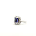 Ring 55 Ring in 18-carat white gold, tanzanite and baguette diamonds 58 Facettes