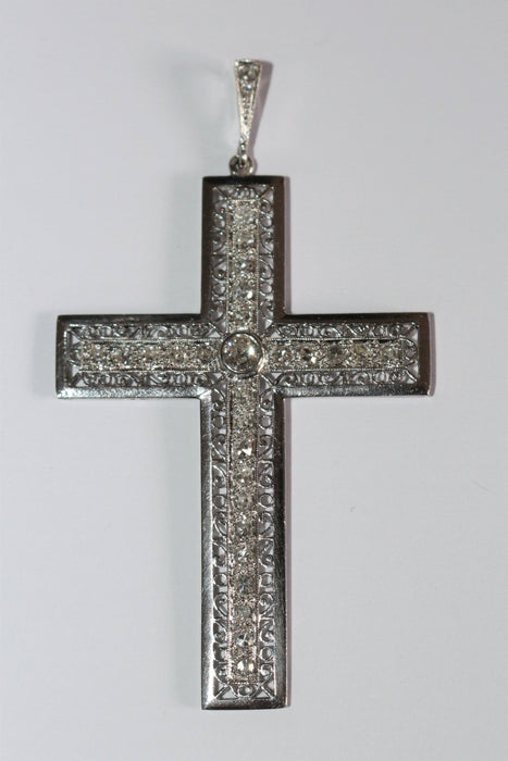 Pendentif Pendentif Croix Platine Diamants Art Déco 58 Facettes 529