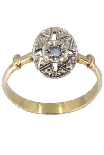 Bague 50 BAGUE 2 ORS, DIAMANT ART-NOUVEAU 58 Facettes 063761