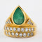 Bague 51 Bague Or Diamants et Emeraude 58 Facettes
