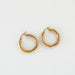 2 gold twisted striated hoop earrings 58 Facettes