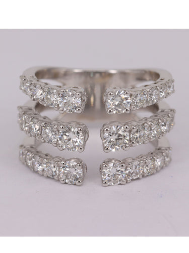 Bague 53 Bague triple rang diamants ronds 58 Facettes P592