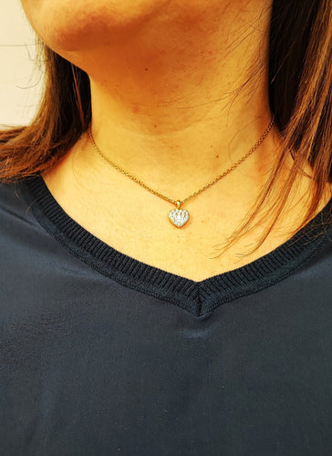 Pendentif Pendentif cœur or jaune diamants 58 Facettes RA-203