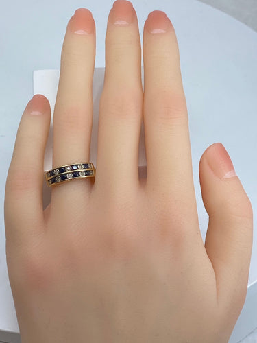 Bague 50 Bague en Or jaune, saphirs & diamants 58 Facettes