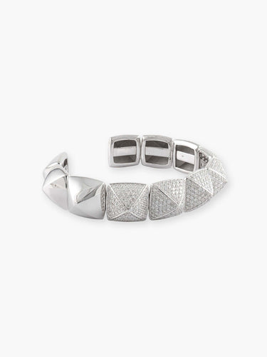 Bracelet Bracelet "Pyramide" Or Blanc et Brillants 58 Facettes 210016